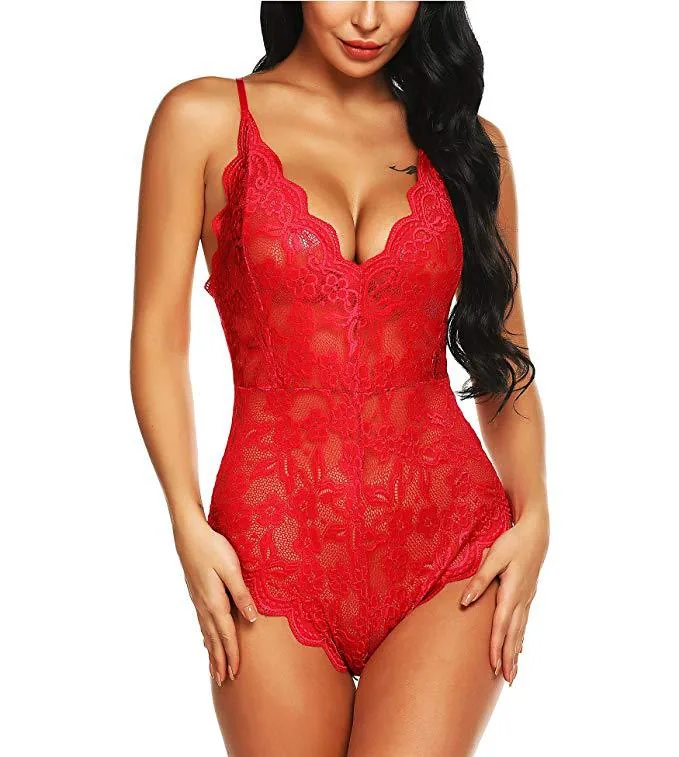 Spetsrygglös cami-body set