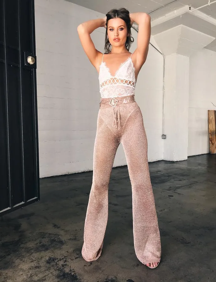 Bodysuit mit Spitzenbesatz und Ring-Detail