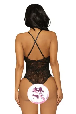 Svart bodysuit med remmar