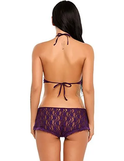 Set slip in pizzo trasparente