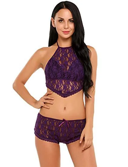 Set slip in pizzo trasparente