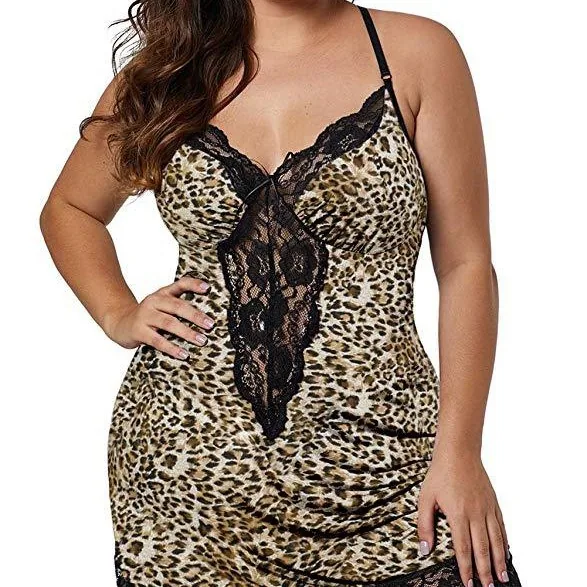 Conjunto de Camisola com Alças Decote V em Renda