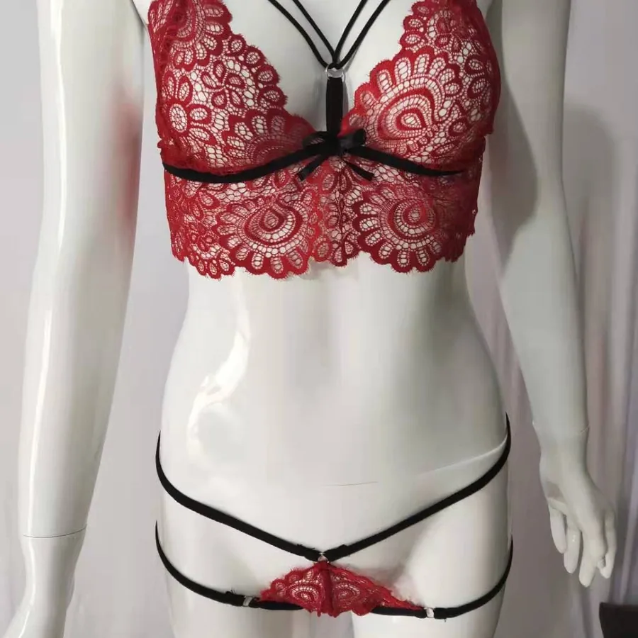Spitzen-Lingerie-Set mit Riemchen