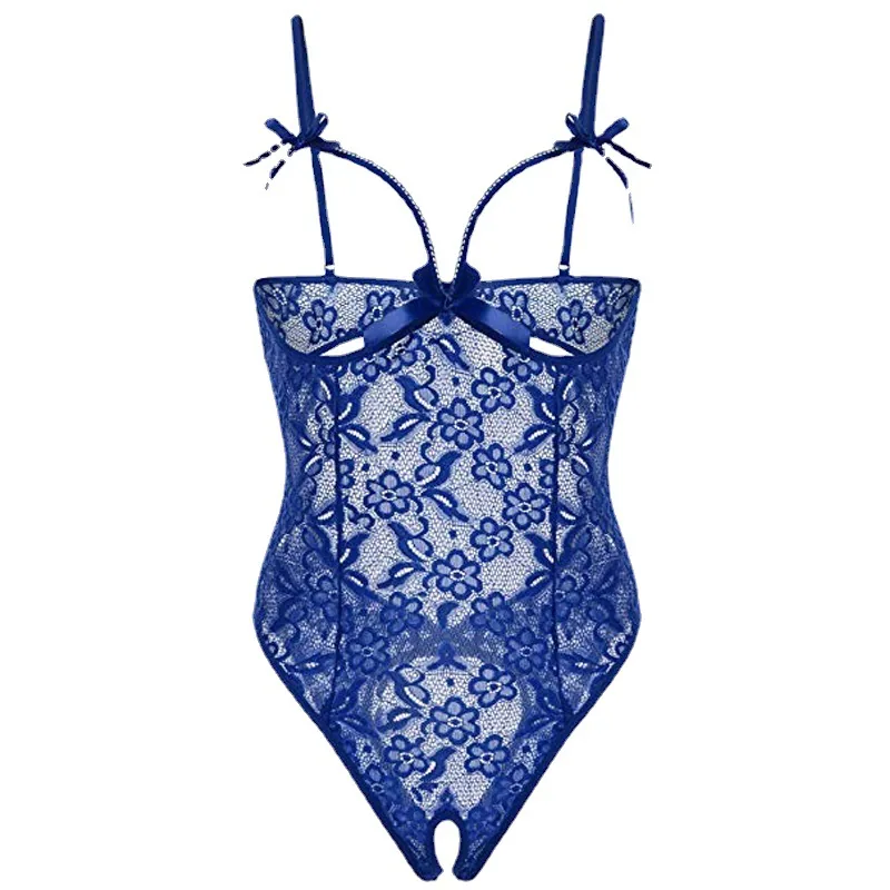 Conjunto de Camisola de Renda Vazada