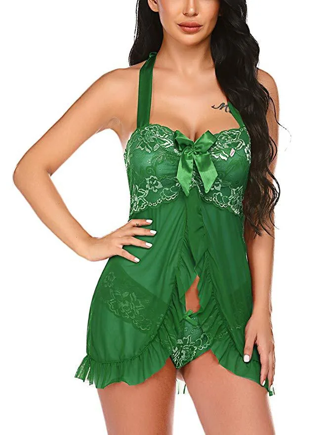 Robe fendue en résille transparente à dos nu