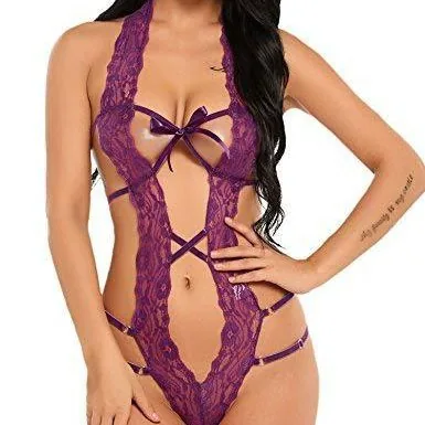 Body-Dessous mit Cutouts, Bändern und Schleife