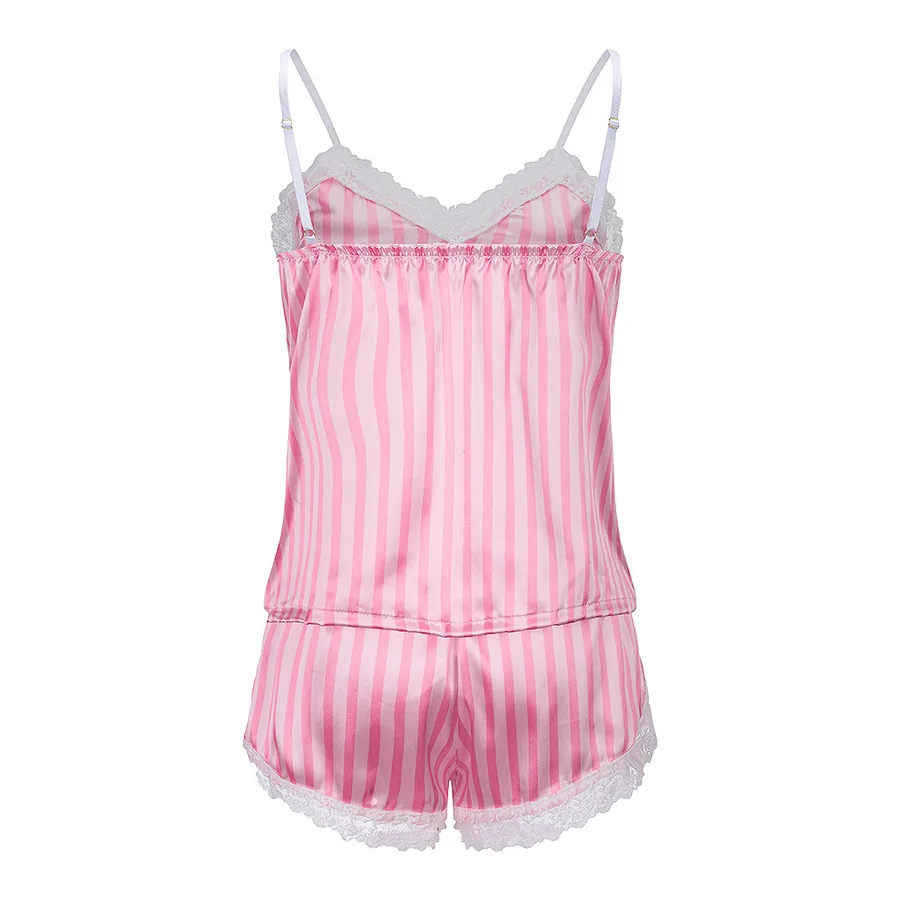 Ensemble de lingerie caraco et short à rayures