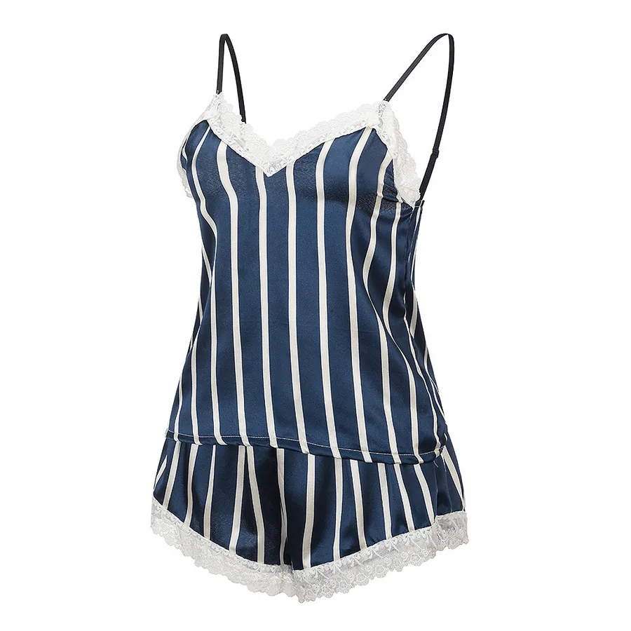 Ensemble de lingerie caraco et short à rayures