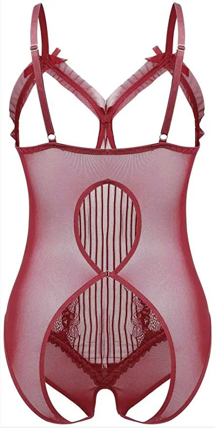 Urskuren mesh-bodysuit med band