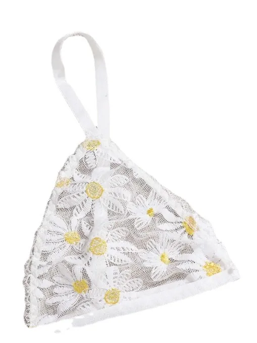 Sexy dreiteiliges BH-Set aus Spitze und Mesh