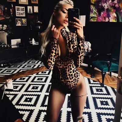Body de manga larga con cremallera estampado leopardo