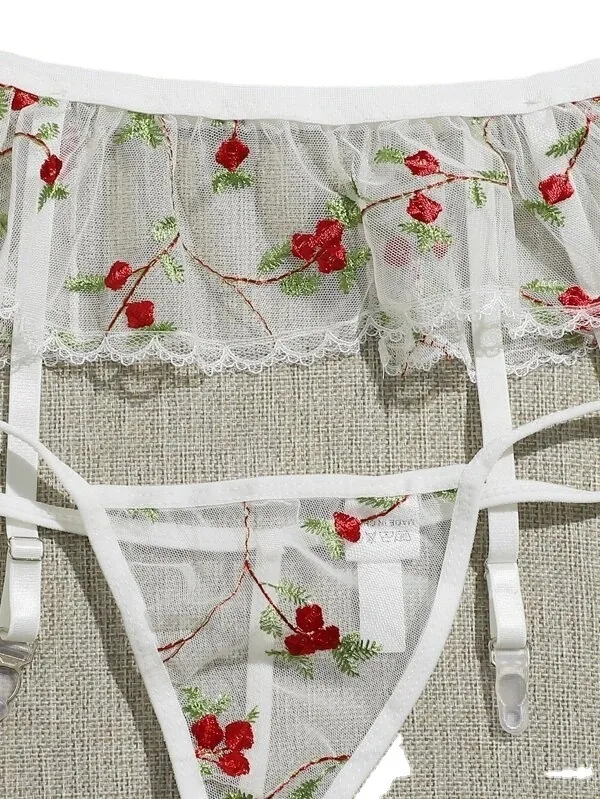 Set reggiseno three-piece stampato trasparente