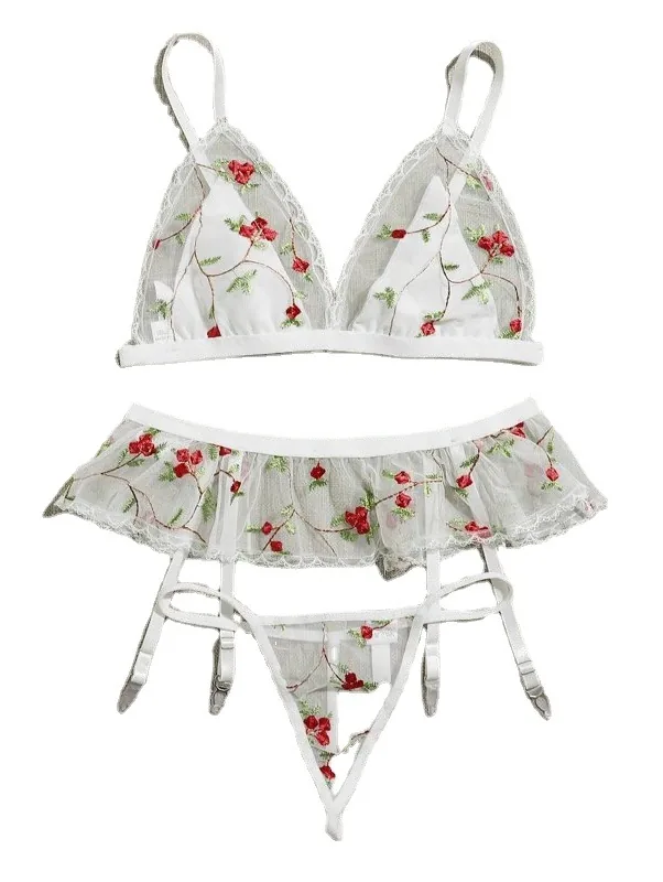 Set reggiseno three-piece stampato trasparente