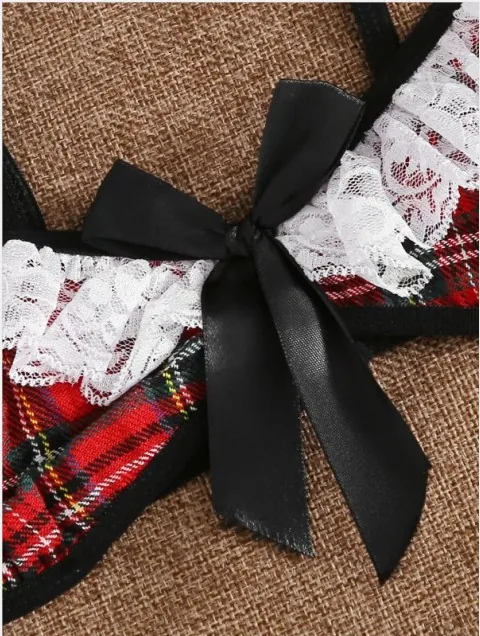 Driedelige lingerieset met strikdetail