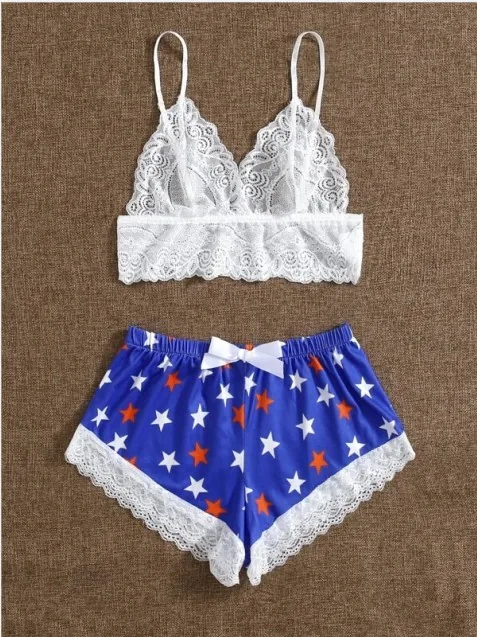 Conjunto de camisola y shorts de estrellas bicolor