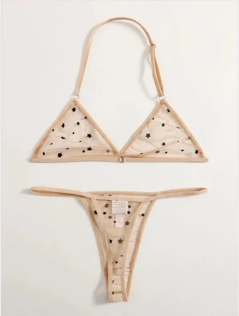 Mesh-Halter-BH-Set mit Polka Dots