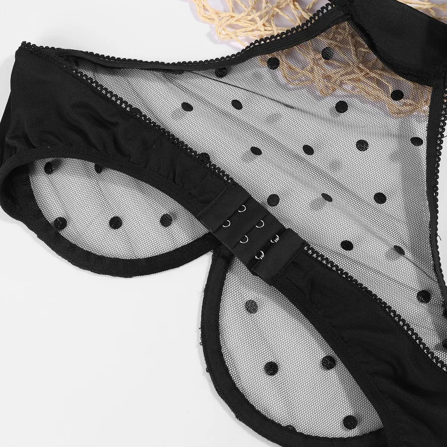 Transparante mesh driedelige set met bandjes