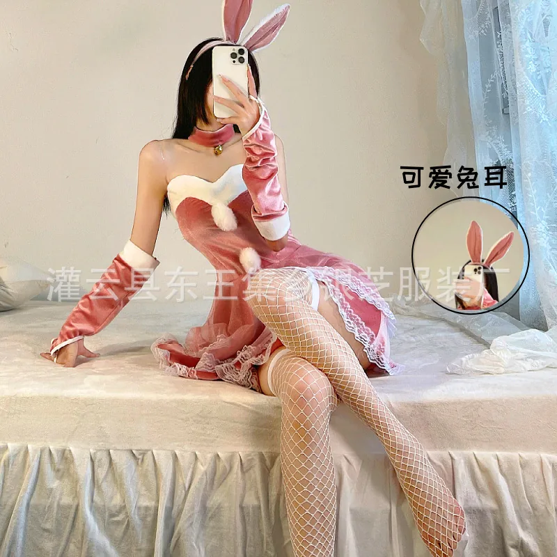 Set costume roleplay da cameriera natalizia