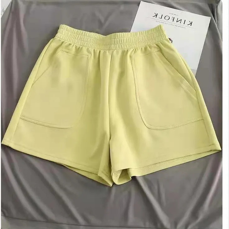 Short décontracté taille haute à jambe large