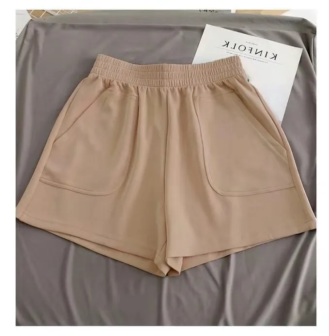 Short décontracté taille haute à jambe large