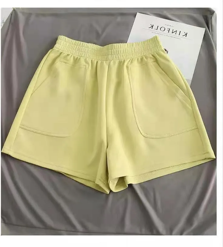 Short décontracté taille haute à jambe large