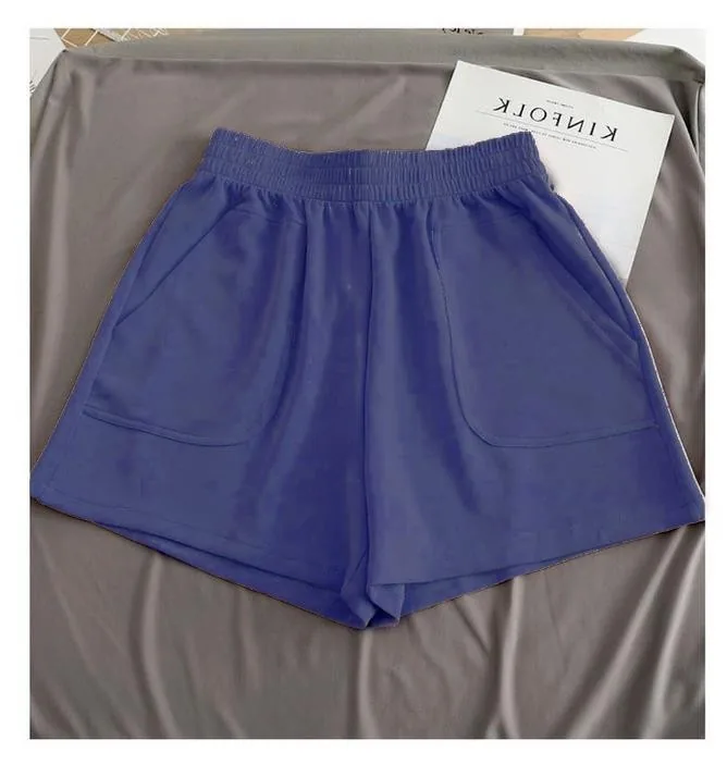 Short décontracté taille haute à jambe large