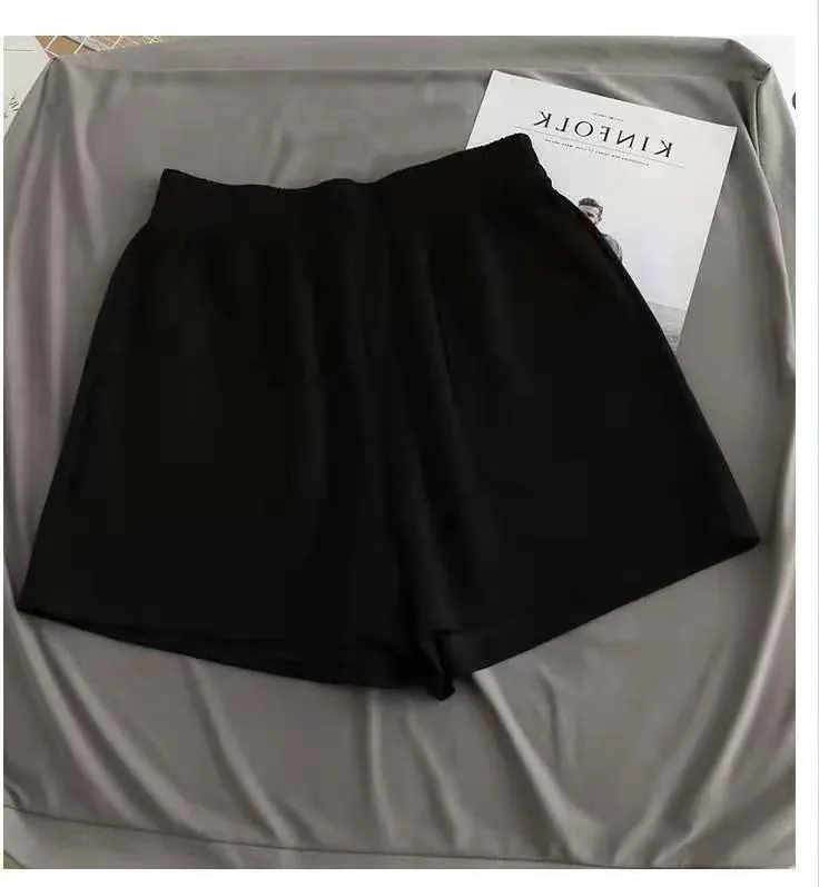 Short décontracté taille haute à jambe large
