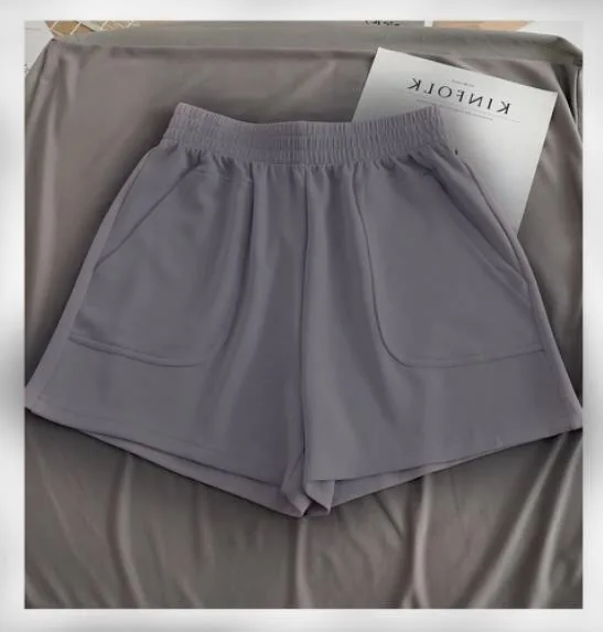 Short décontracté taille haute à jambe large