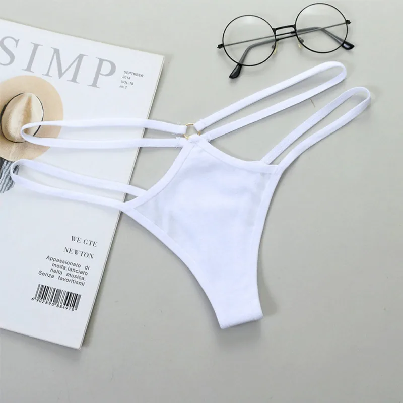 Transparenter String mit Cutouts und niedrigem Bund