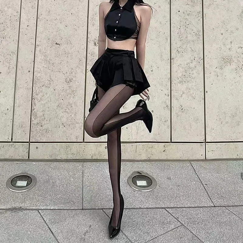 Collants en résille transparente