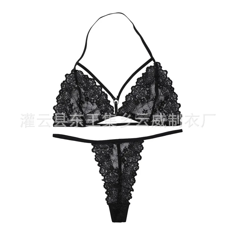 Set reggiseno senza ferretti con finitura in pizzo