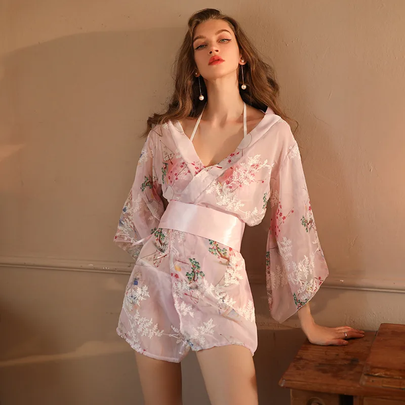Camicia da notte roleplay kimono trasparente