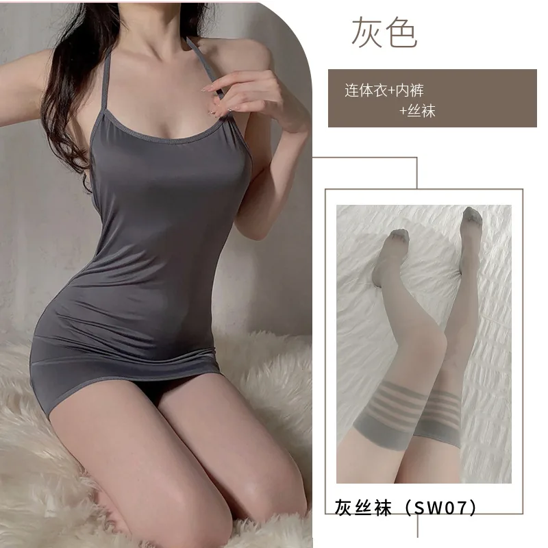 Vestido de dormir sem costas com estampa