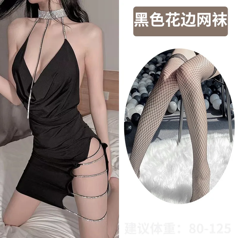 Set sottoveste con scollo a V profondo e allacciatura al collo