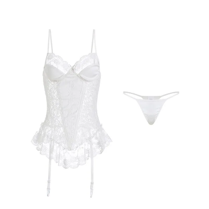 Set costume roleplay con corsetto in pizzo