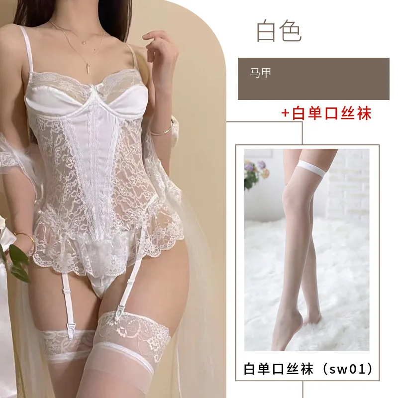 White with stockings