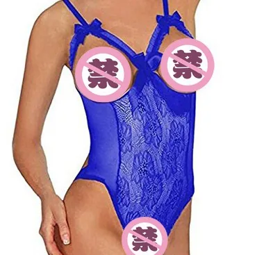 Doorschijnende mesh uitgesneden bodysuit lingerieset