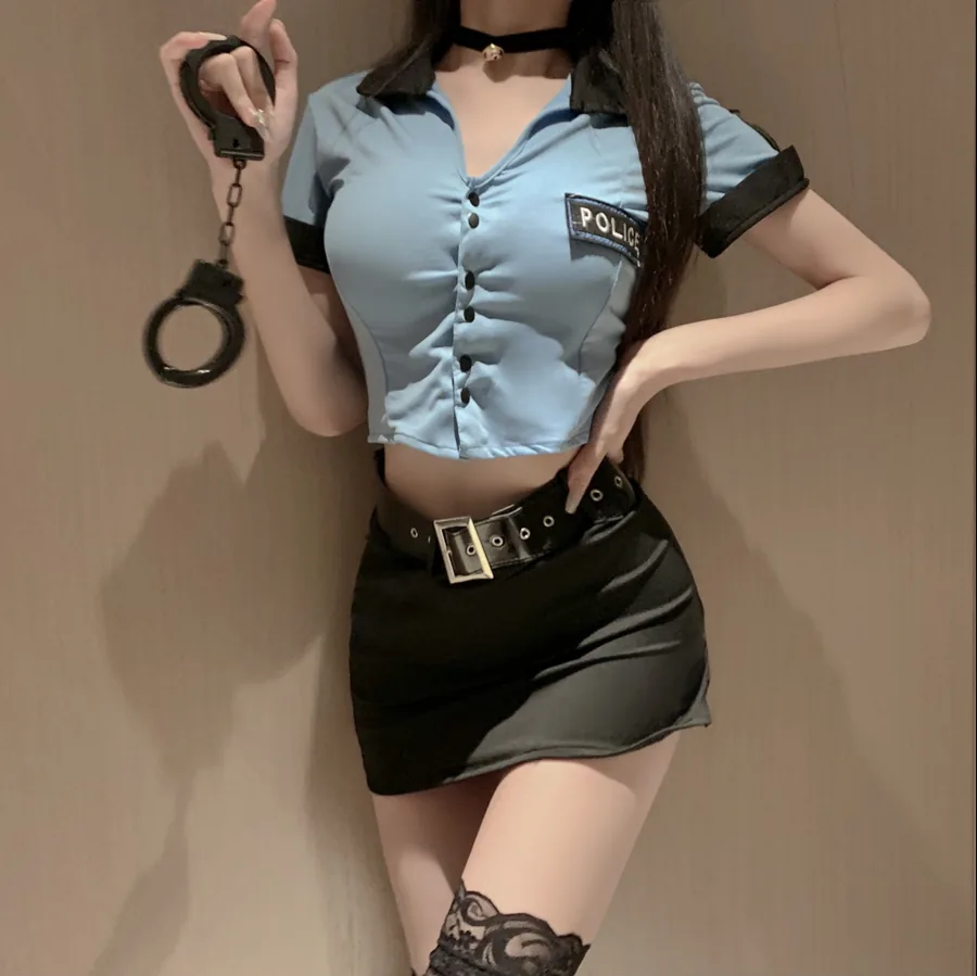 Conjunto de fantasia roleplay oficial azul-marinho