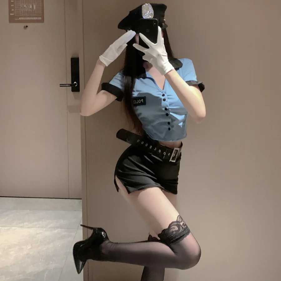 Conjunto de fantasia roleplay oficial azul-marinho