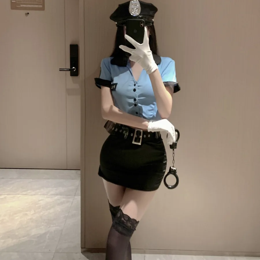 Conjunto de fantasia roleplay oficial azul-marinho