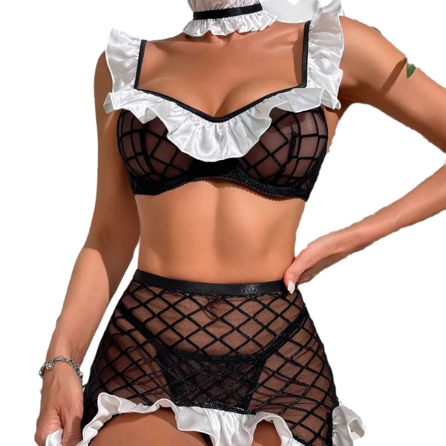 Dessous-Set mit Mesh-Einsätzen