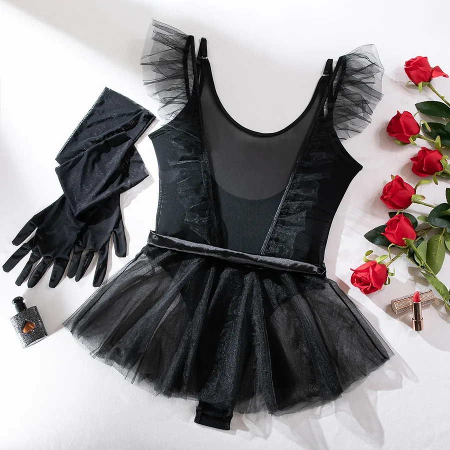 Zestaw mini body z siateczki z odkrytymi plecami