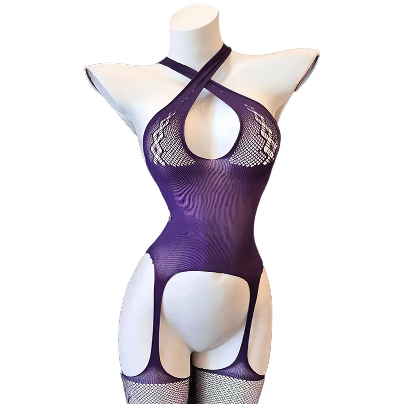 Set costume roleplay con calze trasparenti