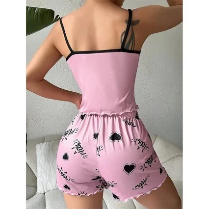 Sömlös cami och shorts pyjamas set