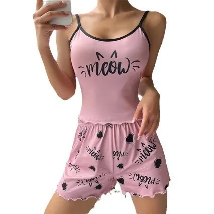 Sömlös cami och shorts pyjamas set
