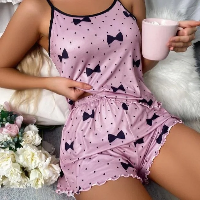 Conjunto de Pijama de Camisola e Shorts