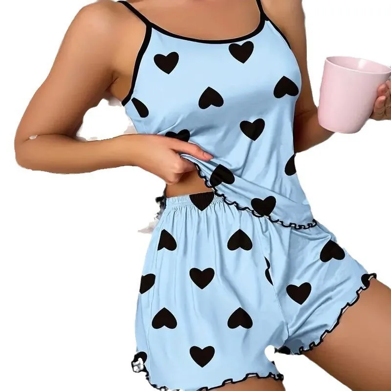 Conjunto de Pijama de Camisola e Shorts