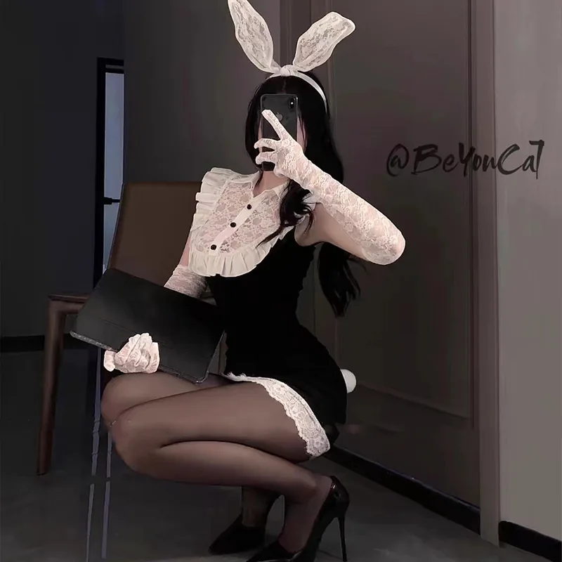 Secretaresse-bunny rollenspel kostuumset