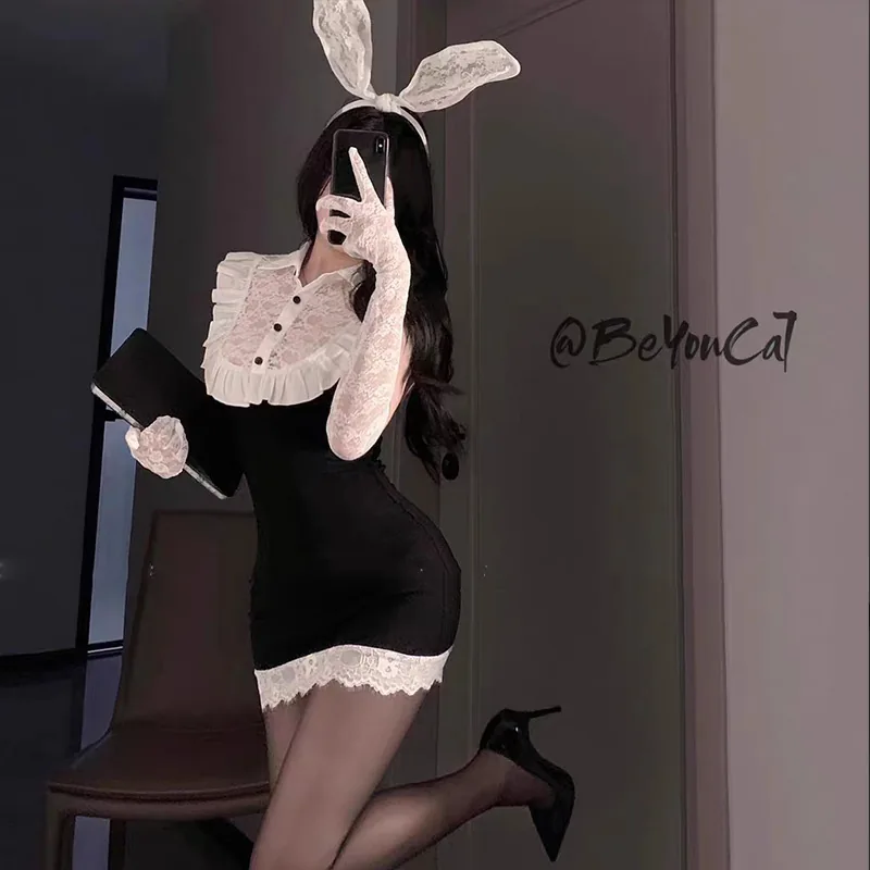 Secretaresse-bunny rollenspel kostuumset