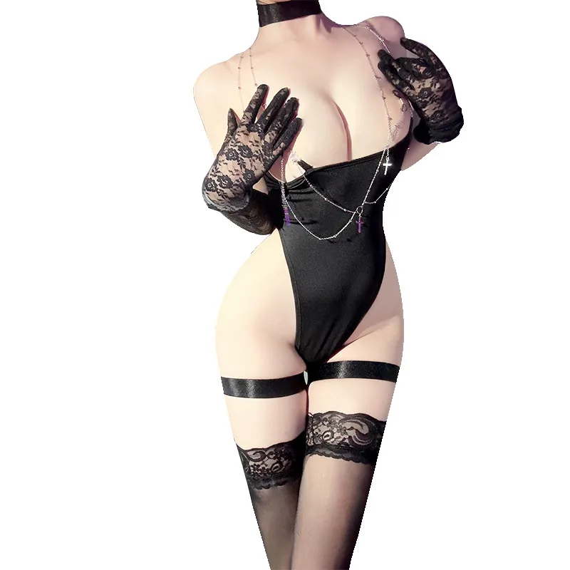 Kanten bodysuit met uitsparingen